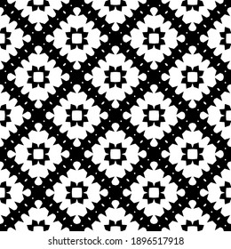 Black and white texture. Abstract seamless geometric pattern.