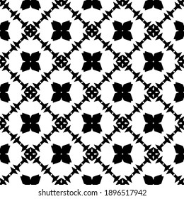Black and white texture. Abstract seamless geometric pattern.