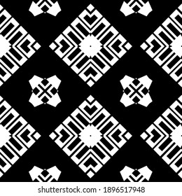 Black and white texture. Abstract seamless geometric pattern.
