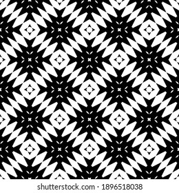 Black and white texture. Abstract seamless geometric pattern.
