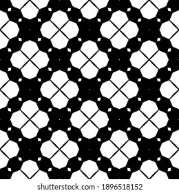Black and white texture. Abstract seamless geometric pattern.