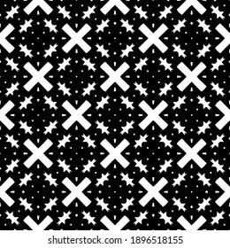 Black and white texture. Abstract seamless geometric pattern.