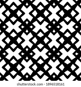 Black and white texture. Abstract seamless geometric pattern.