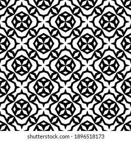 Black and white texture. Abstract seamless geometric pattern.