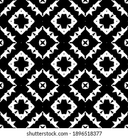 Black and white texture. Abstract seamless geometric pattern.