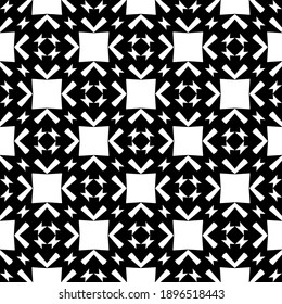 Black and white texture. Abstract seamless geometric pattern.