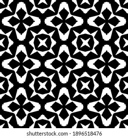 Black and white texture. Abstract seamless geometric pattern.