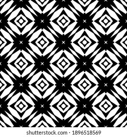 Black and white texture. Abstract seamless geometric pattern.