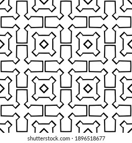 Black and white texture. Abstract seamless geometric pattern.