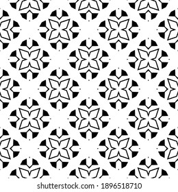 Black and white texture. Abstract seamless geometric pattern.