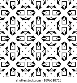 Schwarz-Weiß-Textur. Abstraktes, nahtloses geometrisches Muster.