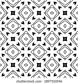 Black and white texture. Abstract seamless geometric pattern.