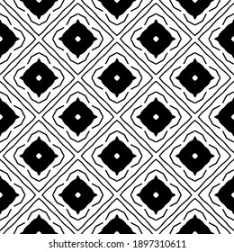 Black and white texture. Abstract seamless geometric pattern.