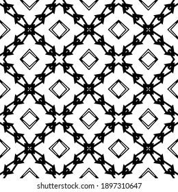 Black and white texture. Abstract seamless geometric pattern.