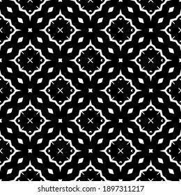 Black and white texture. Abstract seamless geometric pattern.