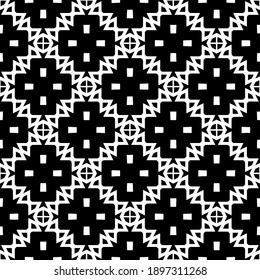 Black and white texture. Abstract seamless geometric pattern.