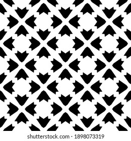 Black and white texture. Abstract seamless geometric pattern.