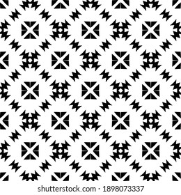 Black and white texture. Abstract seamless geometric pattern.