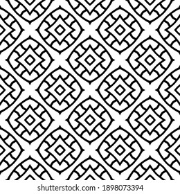 Black and white texture. Abstract seamless geometric pattern.