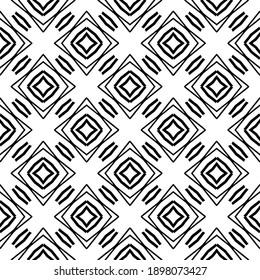 Black and white texture. Abstract seamless geometric pattern.