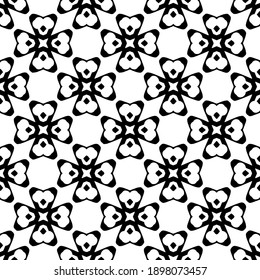 Black and white texture. Abstract seamless geometric pattern.