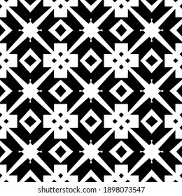 Black and white texture. Abstract seamless geometric pattern.