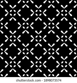 Black and white texture. Abstract seamless geometric pattern.