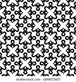 Black and white texture. Abstract seamless geometric pattern.