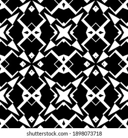 Black and white texture. Abstract seamless geometric pattern.