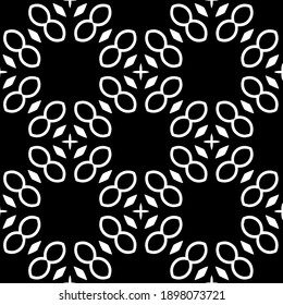 Black and white texture. Abstract seamless geometric pattern.