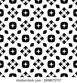 Black and white texture. Abstract seamless geometric pattern.