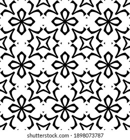 Black and white texture. Abstract seamless geometric pattern.