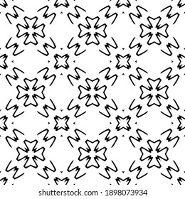 Black and white texture. Abstract seamless geometric pattern.