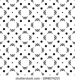 Black and white texture. Abstract seamless geometric pattern.