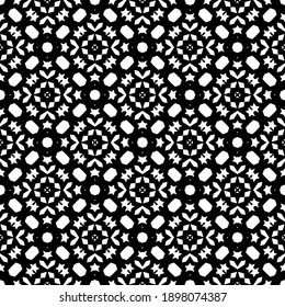 Black and white texture. Abstract seamless geometric pattern.