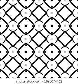 Black and white texture. Abstract seamless geometric pattern.