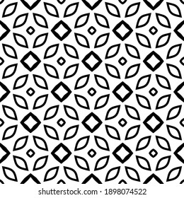 Black and white texture. Abstract seamless geometric pattern.