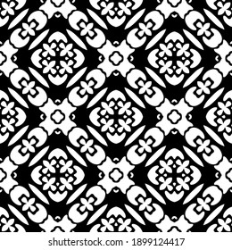 Black and white texture. Abstract seamless geometric pattern.