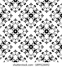 Black and white texture. Abstract seamless geometric pattern.