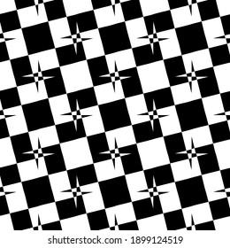 Black and white texture. Abstract seamless geometric pattern.