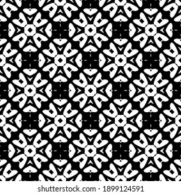 Black and white texture. Abstract seamless geometric pattern.