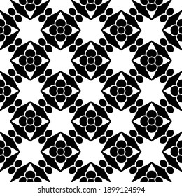 Black and white texture. Abstract seamless geometric pattern.