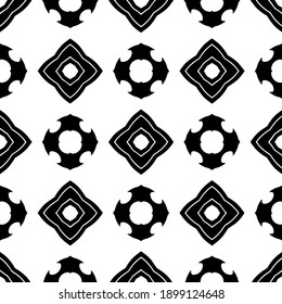 Black and white texture. Abstract seamless geometric pattern.