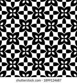 Black and white texture. Abstract seamless geometric pattern.