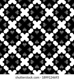 Black and white texture. Abstract seamless geometric pattern.