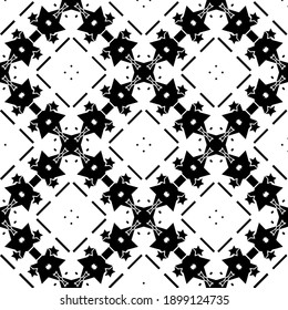 Black and white texture. Abstract seamless geometric pattern.