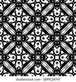 Black and white texture. Abstract seamless geometric pattern.