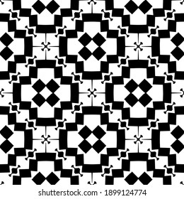 Black and white texture. Abstract seamless geometric pattern.