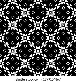 Black and white texture. Abstract seamless geometric pattern.