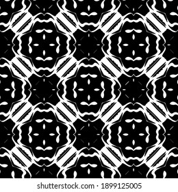 Black and white texture. Abstract seamless geometric pattern.